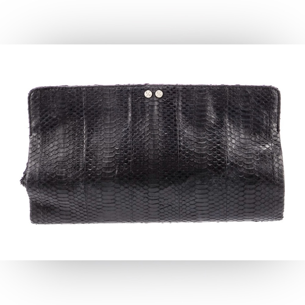 Elisabeth Weinstock Qatar Black Python Snakeskin Clutch- SOLD OUT